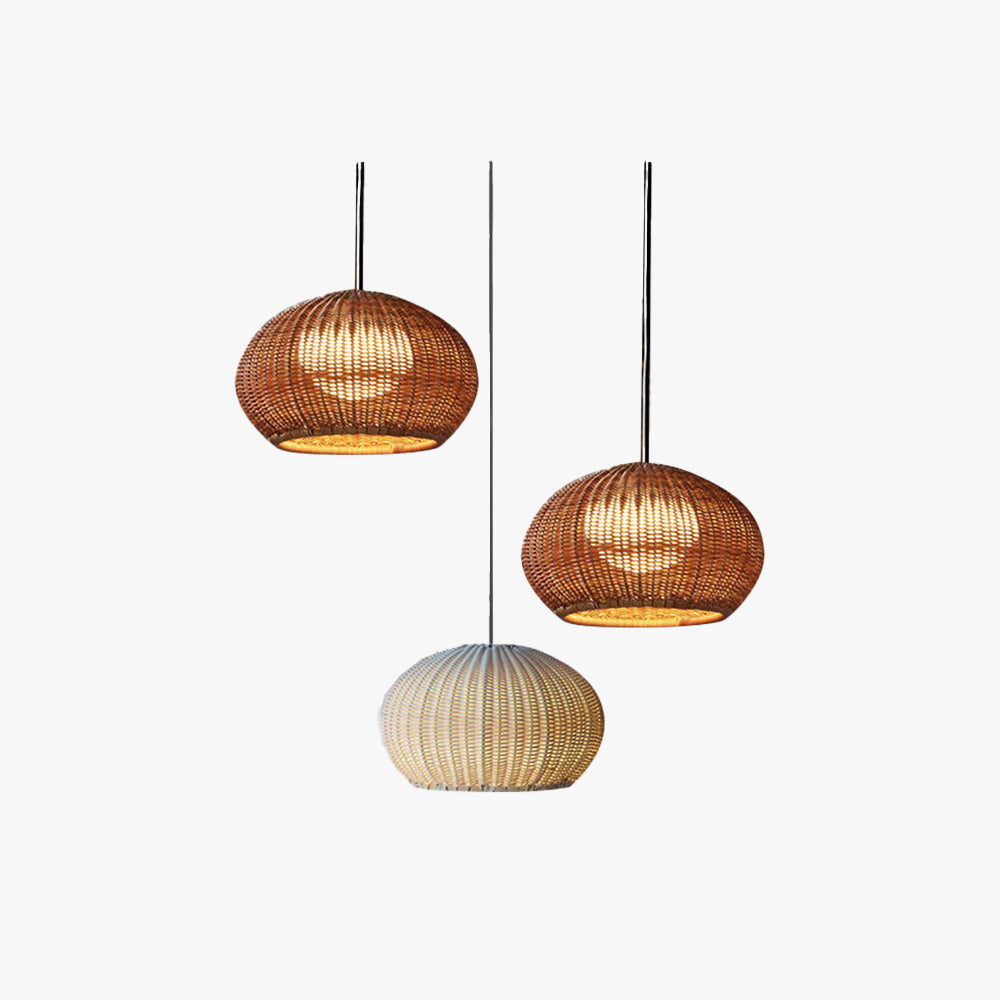 Taporok Modern Lantern Pendant Light, Metal/, Beige/Coffee