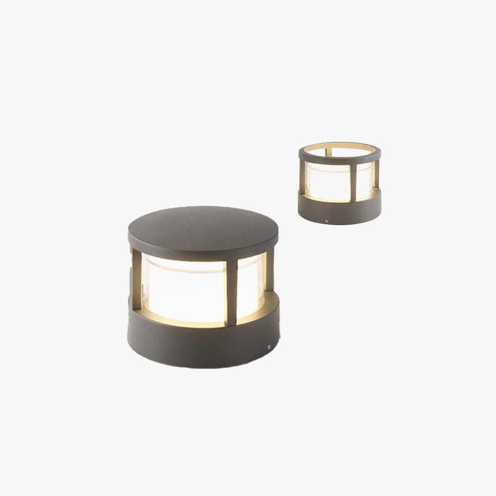 Alvian Outdoor Light Modern Cylindrical Bollard Black-Neutral Decor