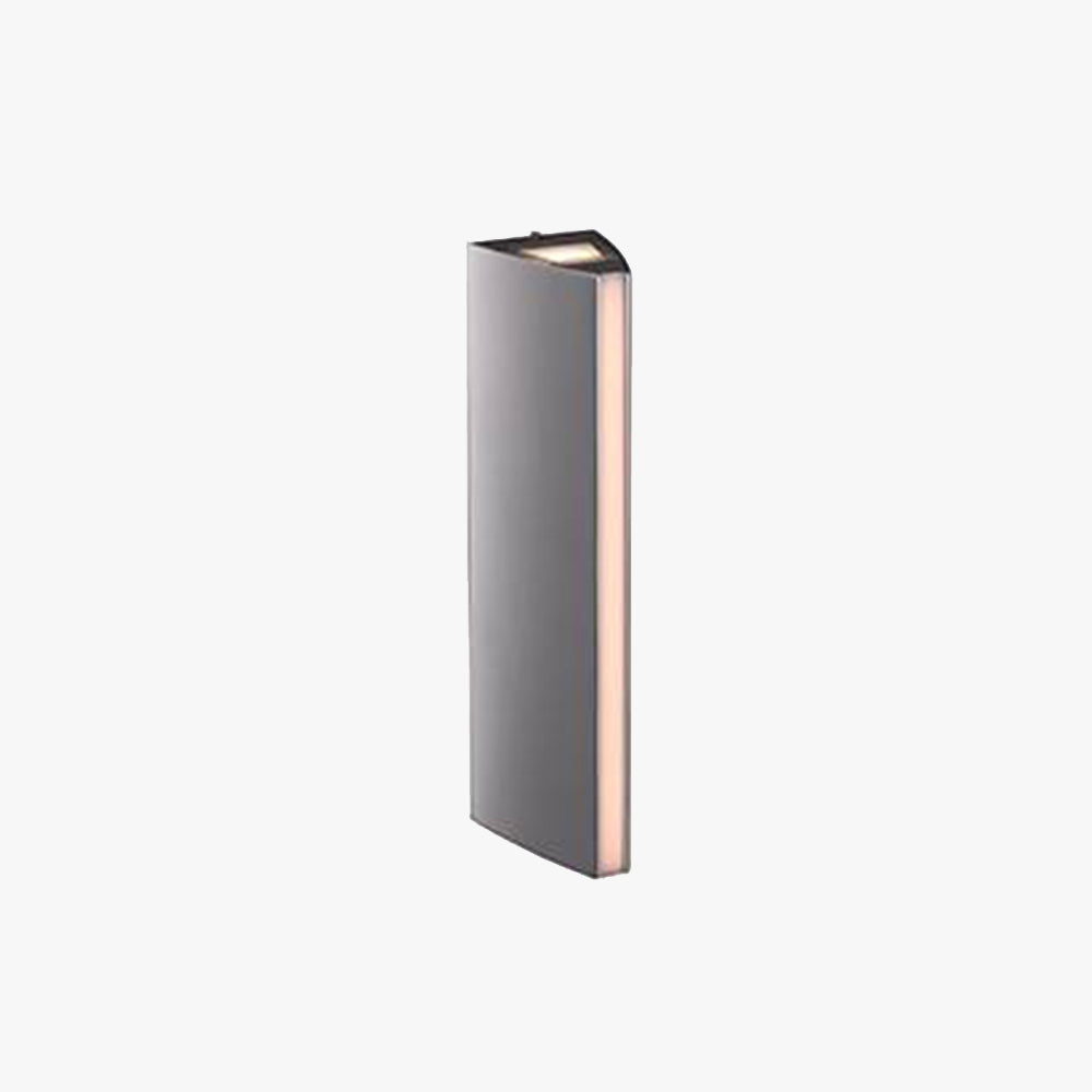 Lokavot Modern Triangular Prism Metal Outdoor Wall Lamp, Black/Silver