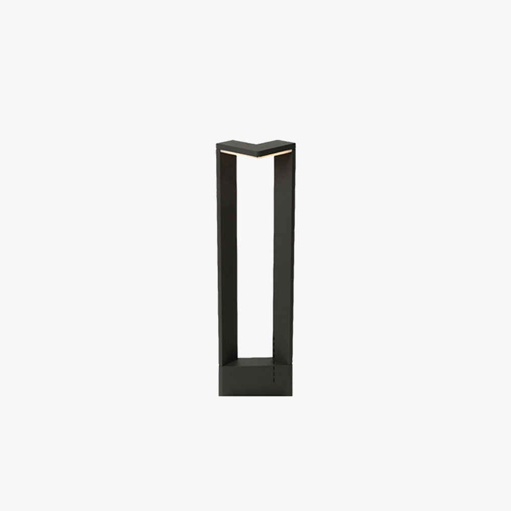 Wuruved Minimalist Metal Right-angle Shaped Outdoor Path Light, Black