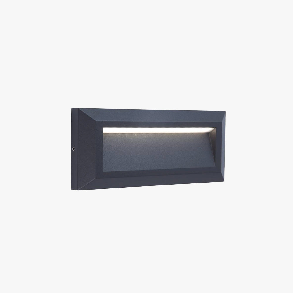 Medogal Modern Metal Rectangular Outdoor Deck/Step Light, Black