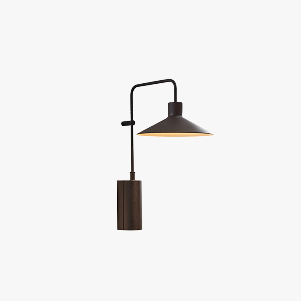 Fosabod Modern Minimalist Wide Cone Shape Metal Outdoor Waterproof Wall Lamp, Coffee/Green