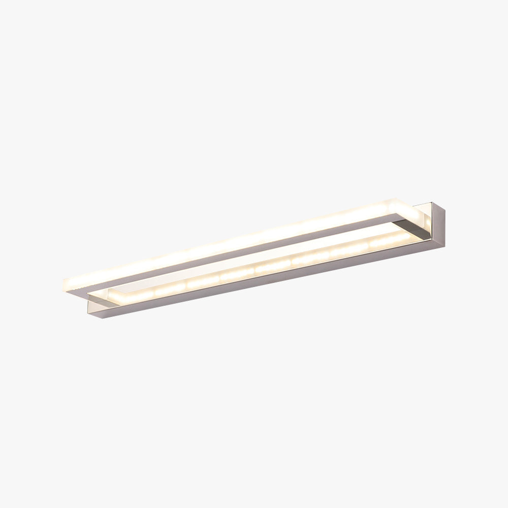 Lapunus Elegant Rectangular Mirror Front Vanity Sliver White Wall Light