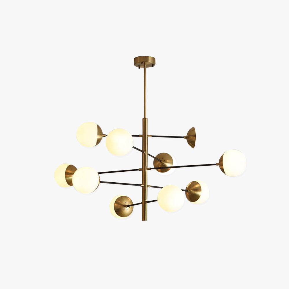 Dubirum Nordic Multi Globe Metal/Glass Pendant Light, Gold