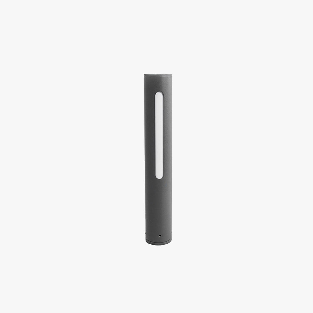 Sukalul Metal Cylindrical Linear Strip Outdoor Path Light, Black