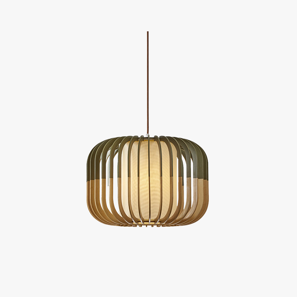 Tamisas Modern Birdcage Wood Pendant Light