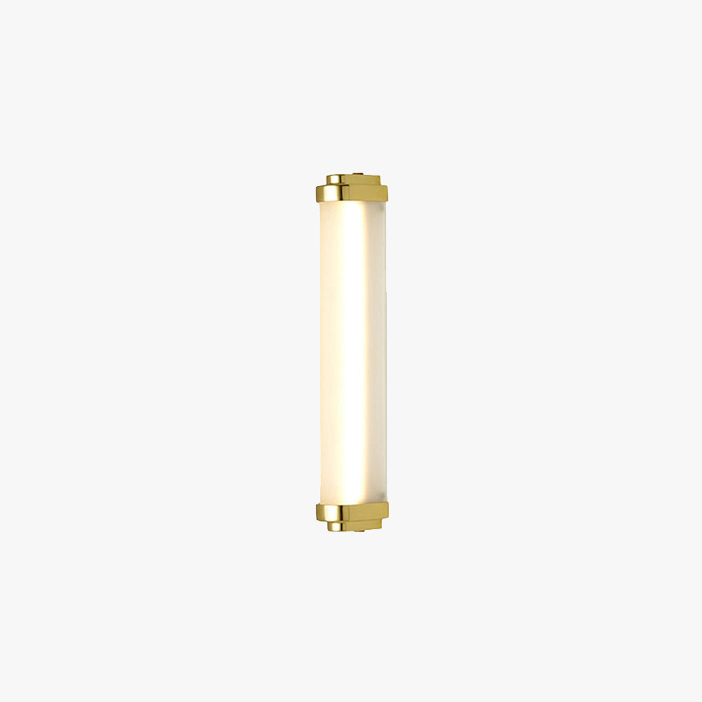 Rubovik Minimalist Cylindrical Metal Outdoor Wall Lamp, Black/Gold/Silver