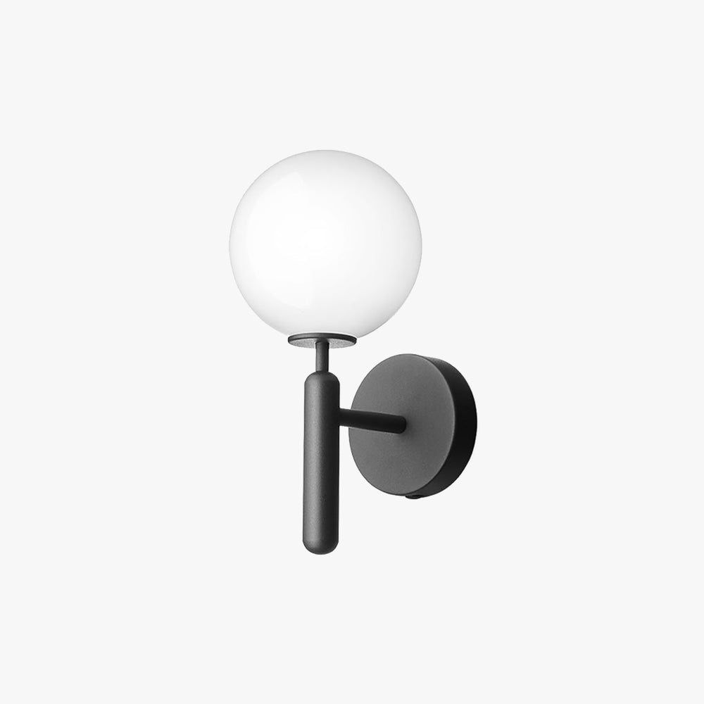 Solivas Wall Lamp Modern Globe, Metal/Glass, Black/Gold, Hallway
