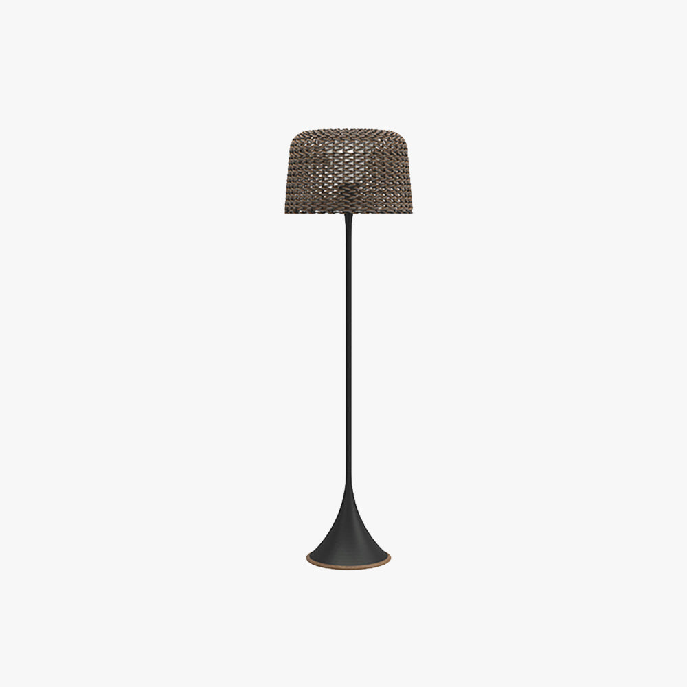 Govomed Waterproof Outdoor Floor Lamp, Rattan，Balcony/Terrace