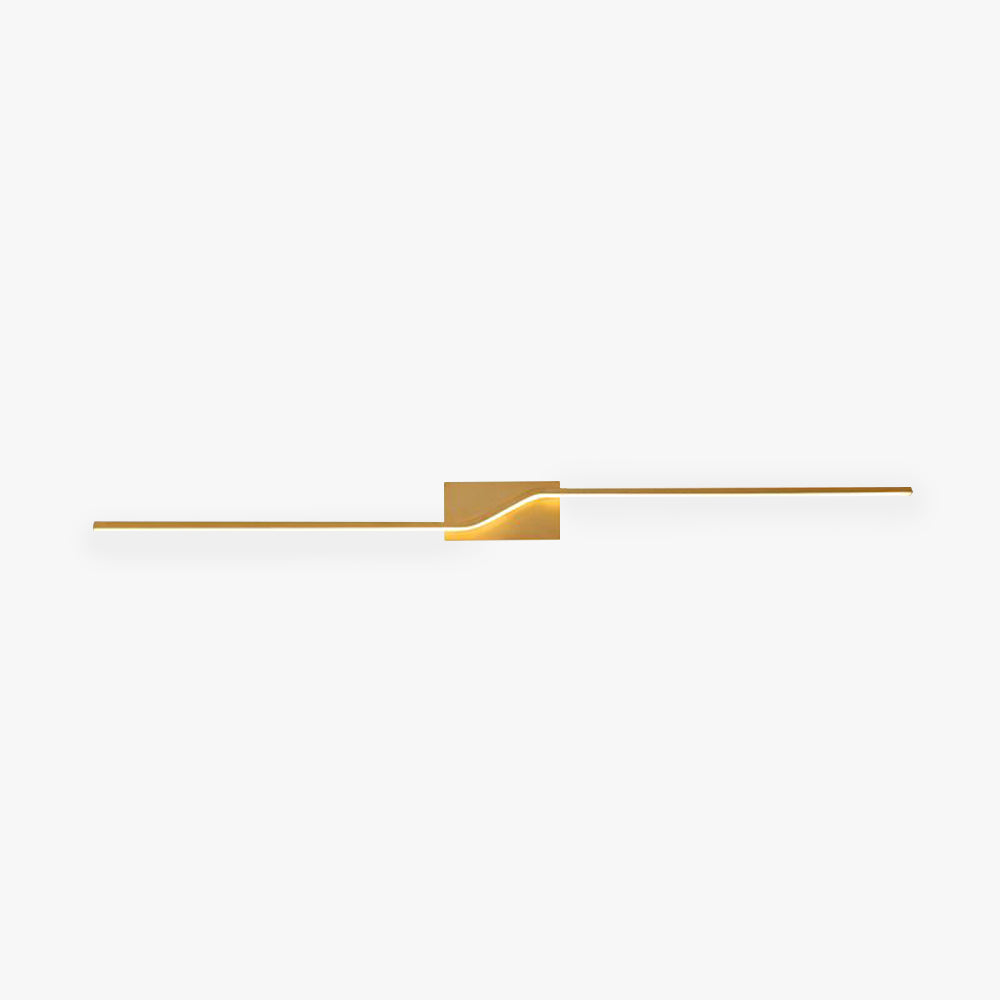 Jolevos Luxury Curved Linear Metal Wall Lamp, Gold