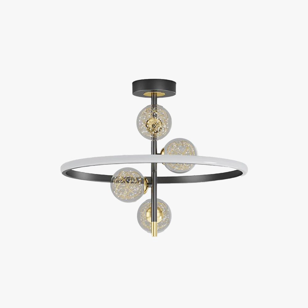 Resilak Semi-Flush Mount Ceiling Light, Gold & Black, 2 Style