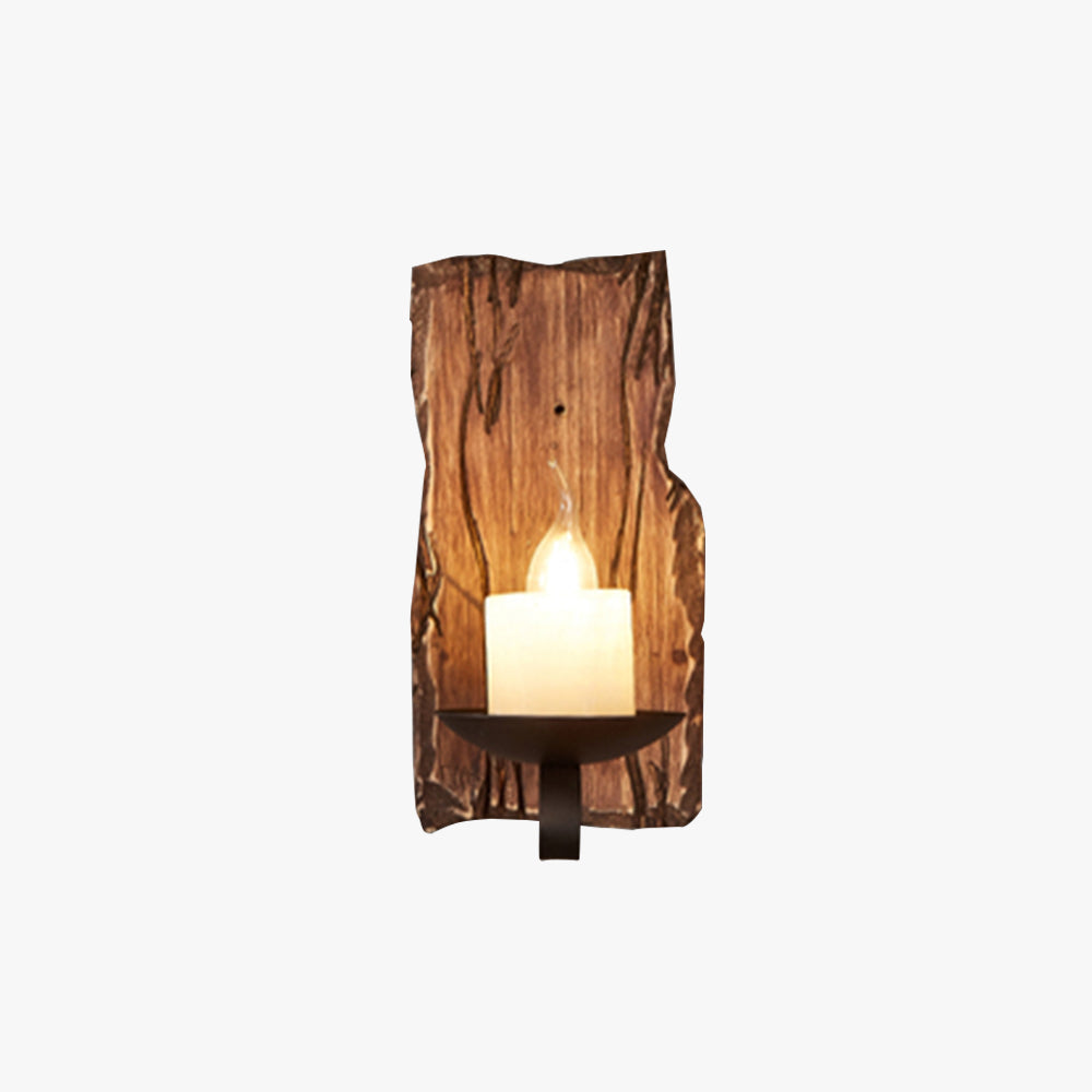 Venorik Wall Lamp Rectangular Vintage, Wood/Metal, Bedroom