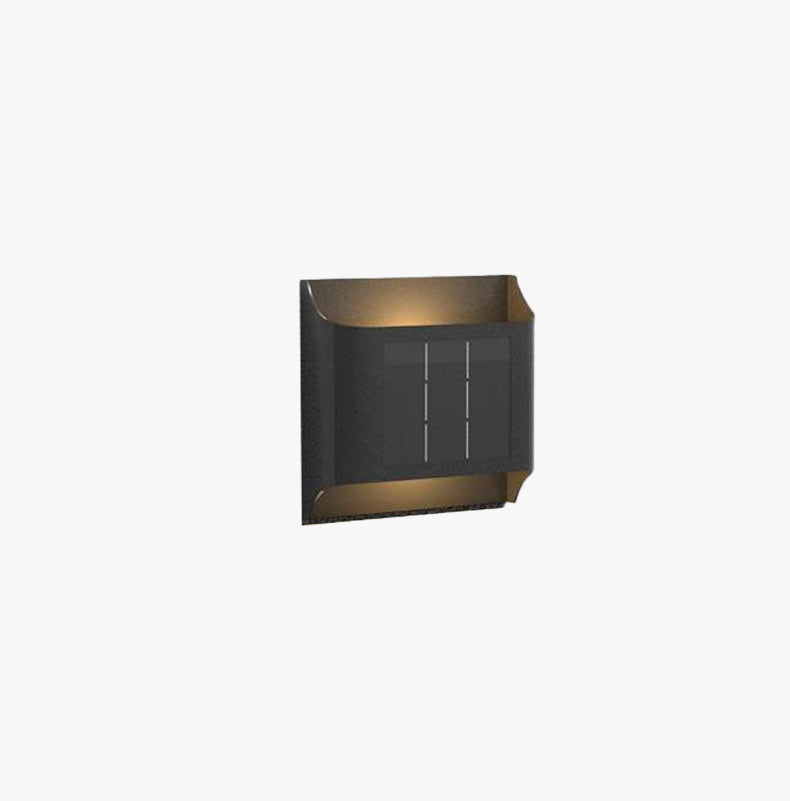 Jerisik Modern Solar Up Down Metal Outdoor Wall Lamp, Balck