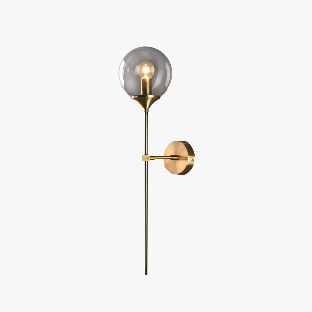 Bavitid Modern Globe Metal/Glass Wall Lamp, Gray/Amber/Clear/White