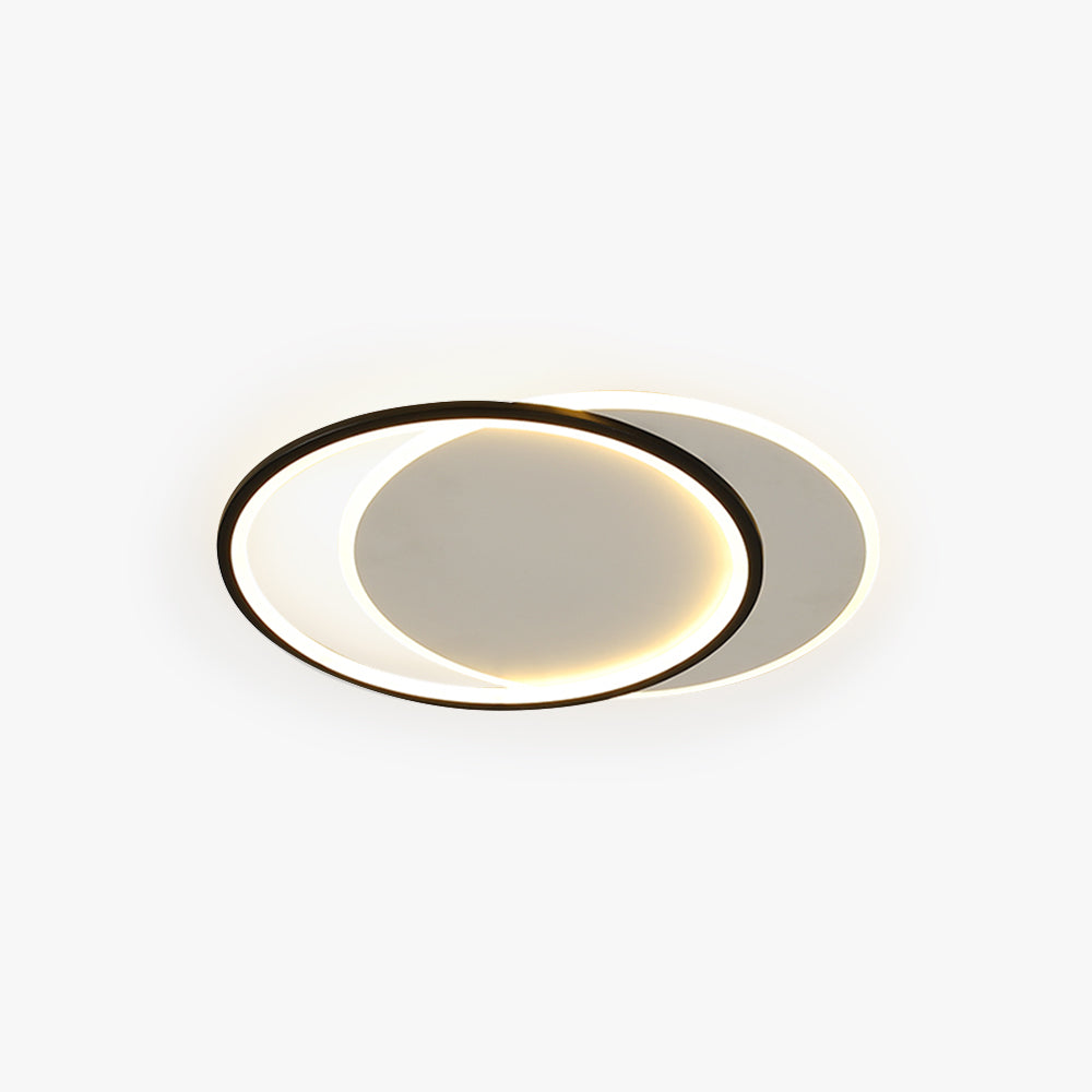 Mabugar Modern Square/ Round Flush Mount Ceiling Light, Black with White