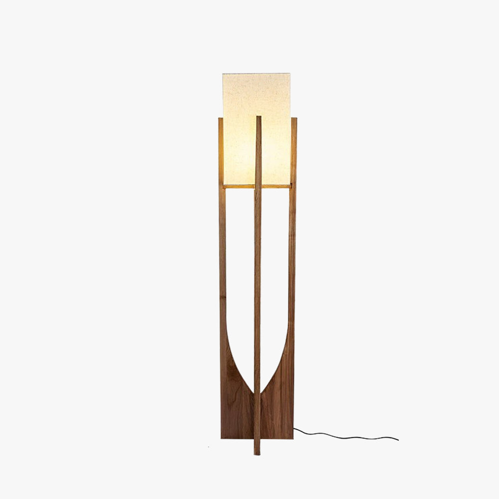 Devonas Natural Rectangular Wood/Fabric Floor Lamp