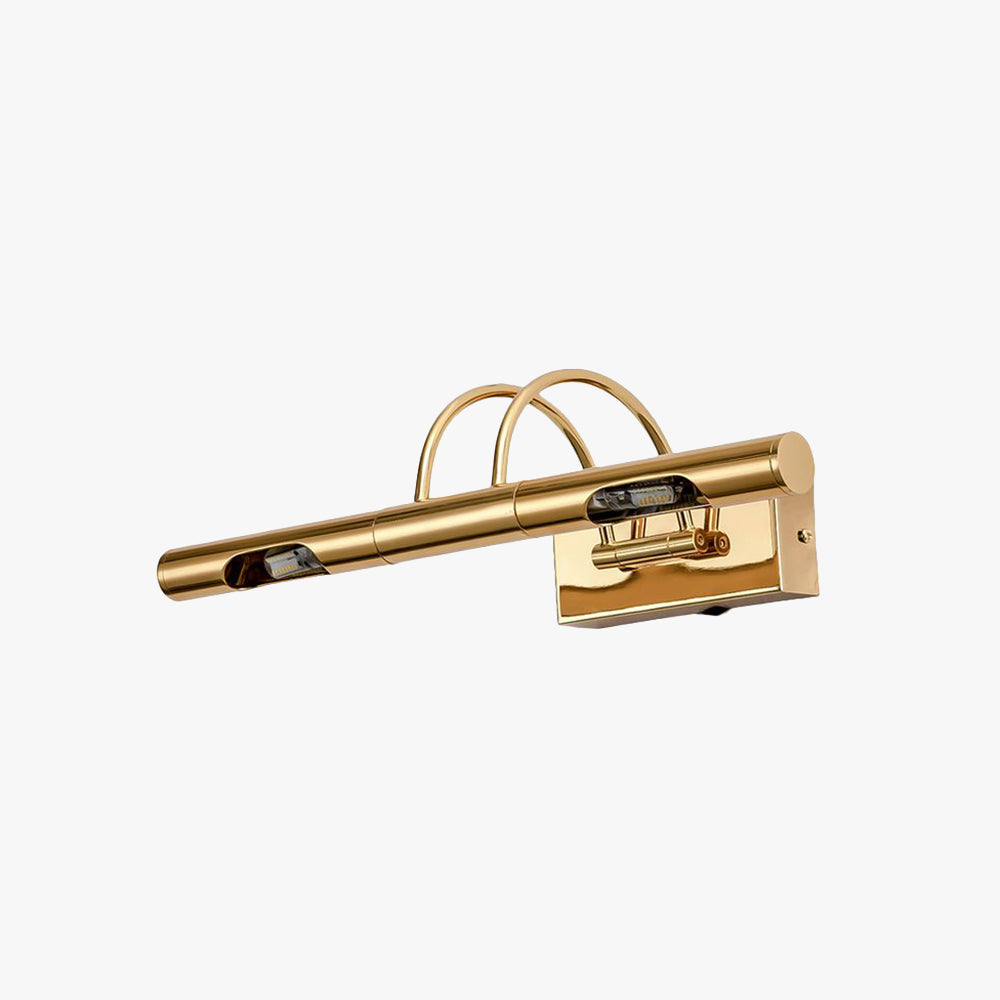 Susolom Retro Cylindrical Metal Wall Lamp, Gold, Bathroom