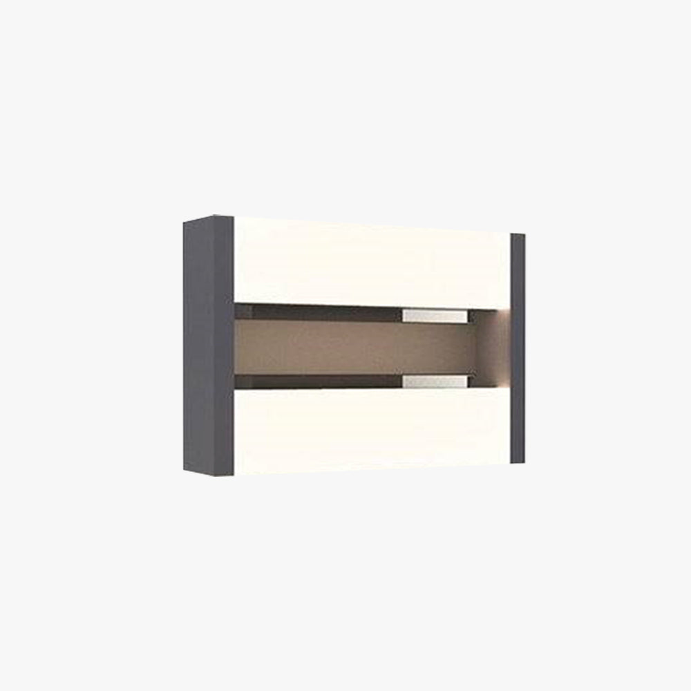 Canamut Mondern Rectangular Rotatable Metal Outdoor Wall Lamp, Black