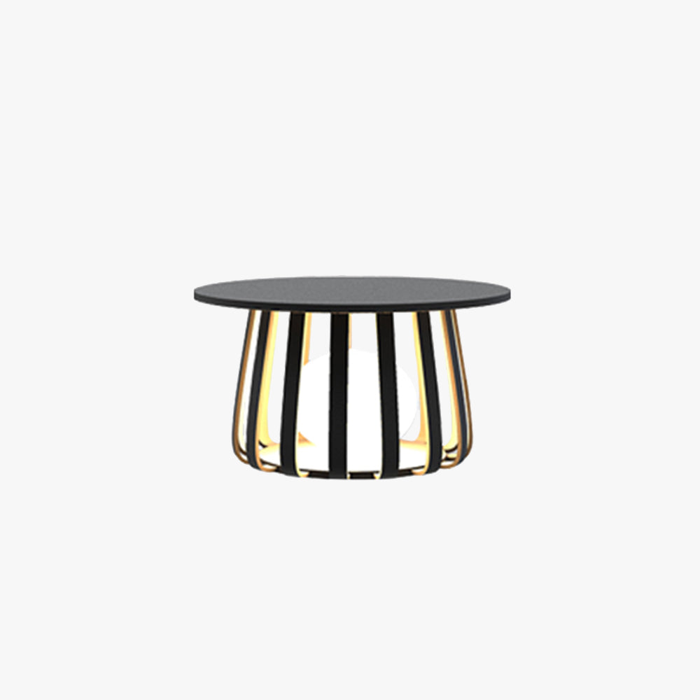 Bumiben Table Metal Outdoor Solar Floor Lamp, Hardwired/Solar, Black