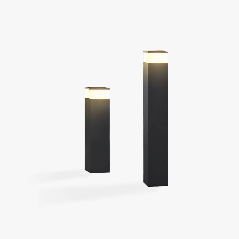 Rulutam Modern Metal Rectangular Outdoor Path Light, Black