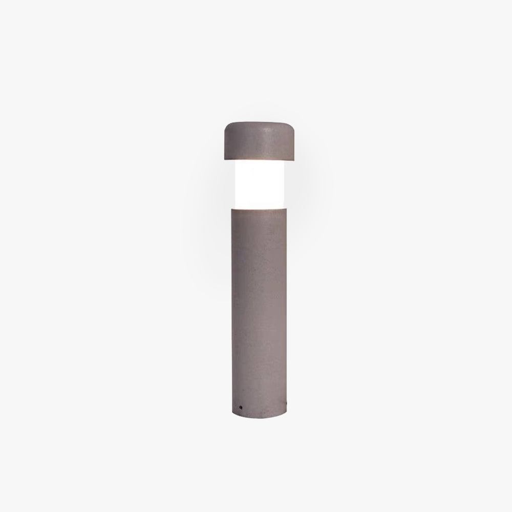 Kedegak Modern Metal Cylindrical Outdoor Path Light, Grey