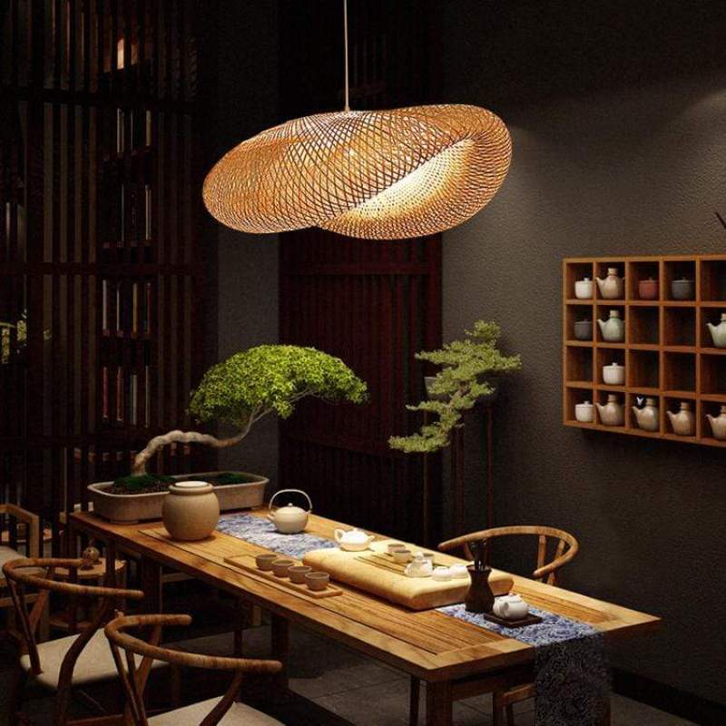 Veltrix Pendant Light Natural Kitchen Island Bamboo-Neutral Decor