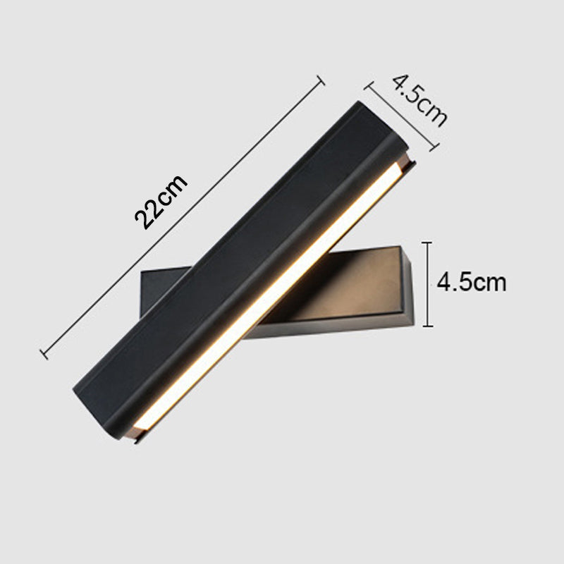 Heri Modern Rectangles Rotatable Wall Lamp, Black/White-Neutral Decor