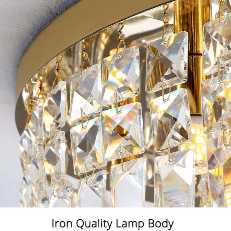 Nabebok Luxury Flush Mount Metal/Crystal Ceiling Light