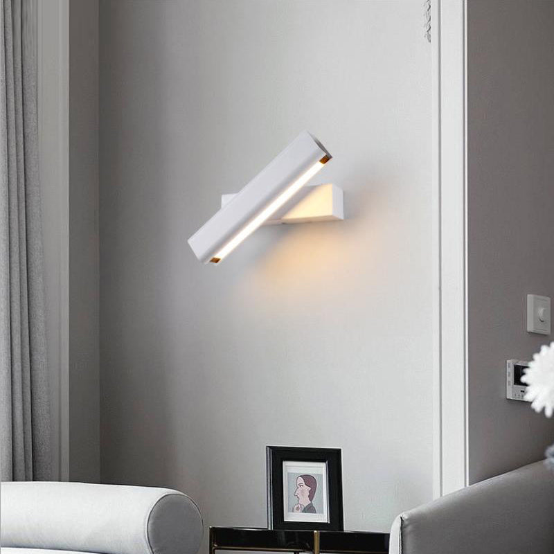 Heri Modern Rectangles Rotatable Wall Lamp, Black/White-Neutral Decor
