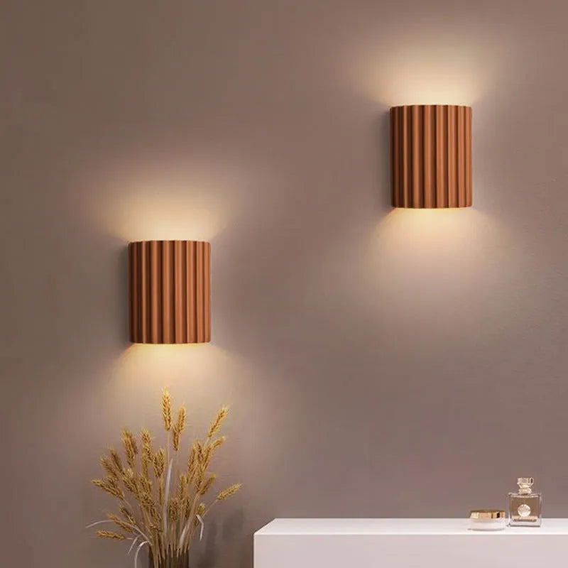 Orvian Wall Lamp Semi-cylindrical Resin-Neutral Decor