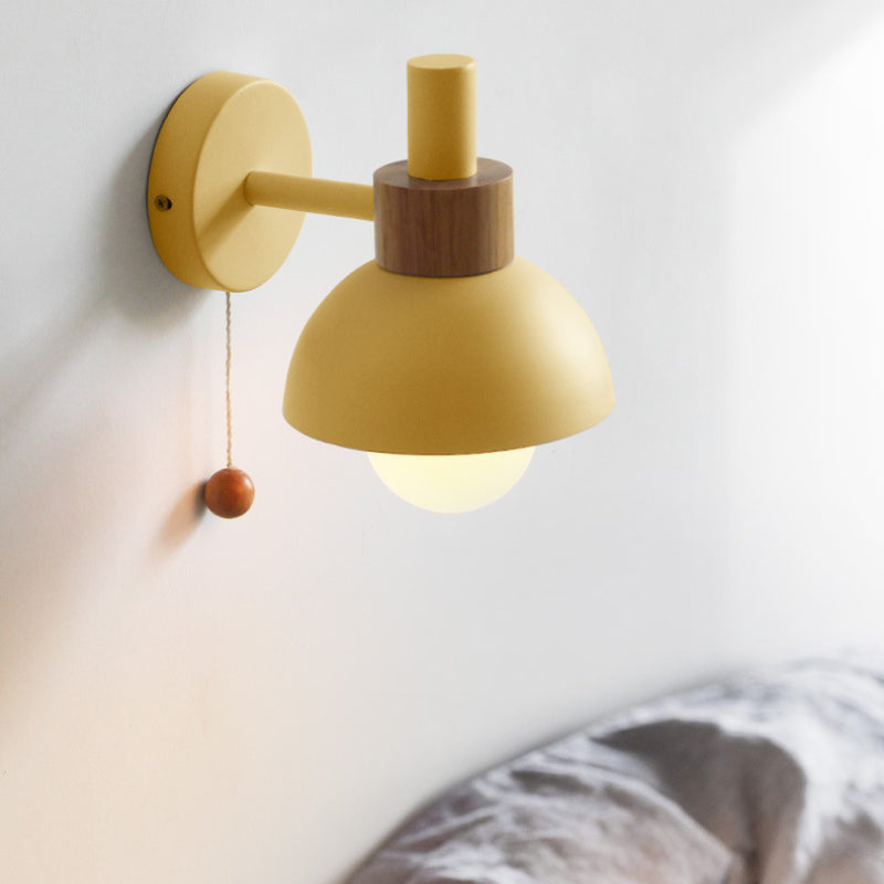 Pilinaka Modern LED Wall Lamp Metal Glass Bedroom White/Yellow/Pink/Green