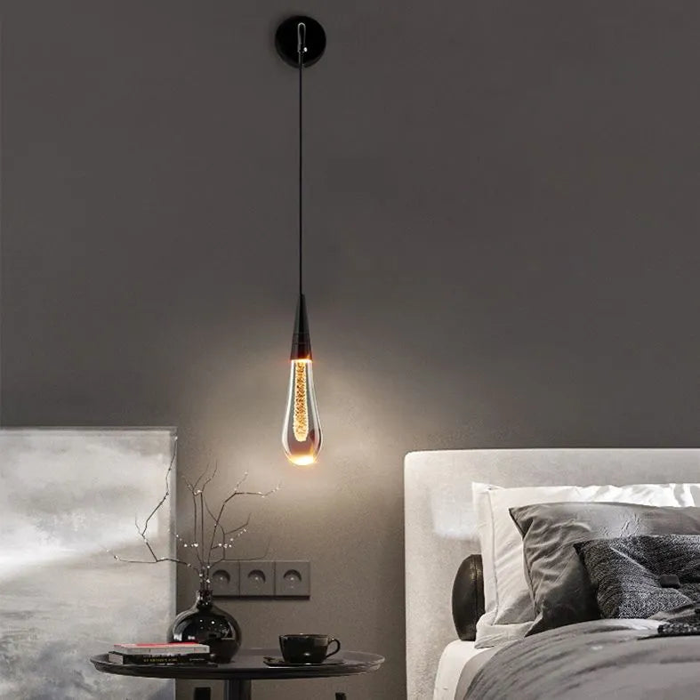 Kotirod Modern Water Drop Wall Lamp, Black/Gold