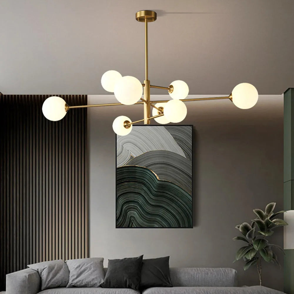 Webalot Modern Glass Shade Pendant Light, Copper/Black