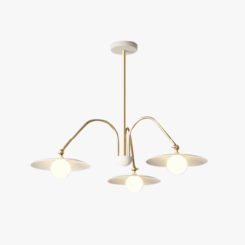 Sikenas Minimalist Blown Metal Pendant Light, White/Gold