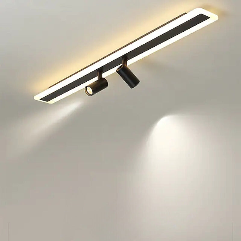 Figamet Minimalist Double-linear Ceiling Light Spotlight, Black