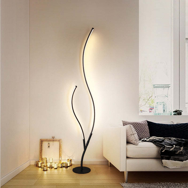 Vugored Modern Simple Floor Lamp, Black & White