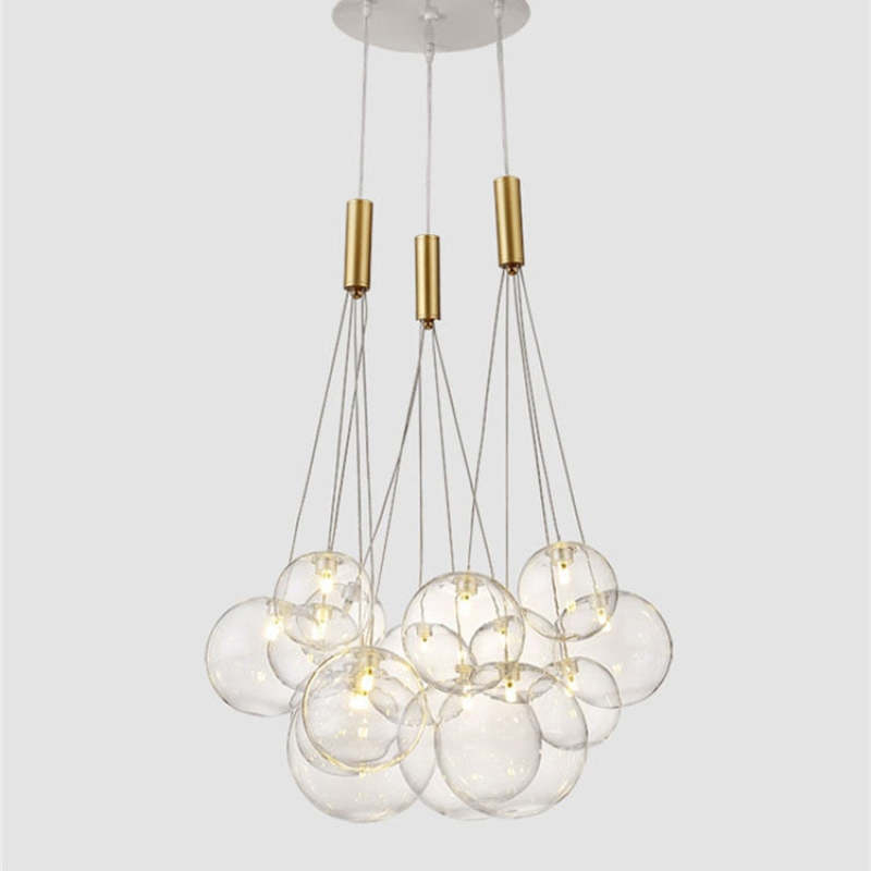 Karomen Glass Globe Bubble Pendant Light LED Stary