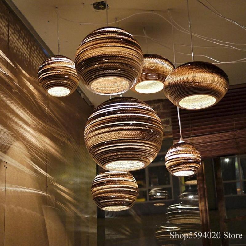Cekitod Pastoral Silkworm Rustic Paper Pendant Light
