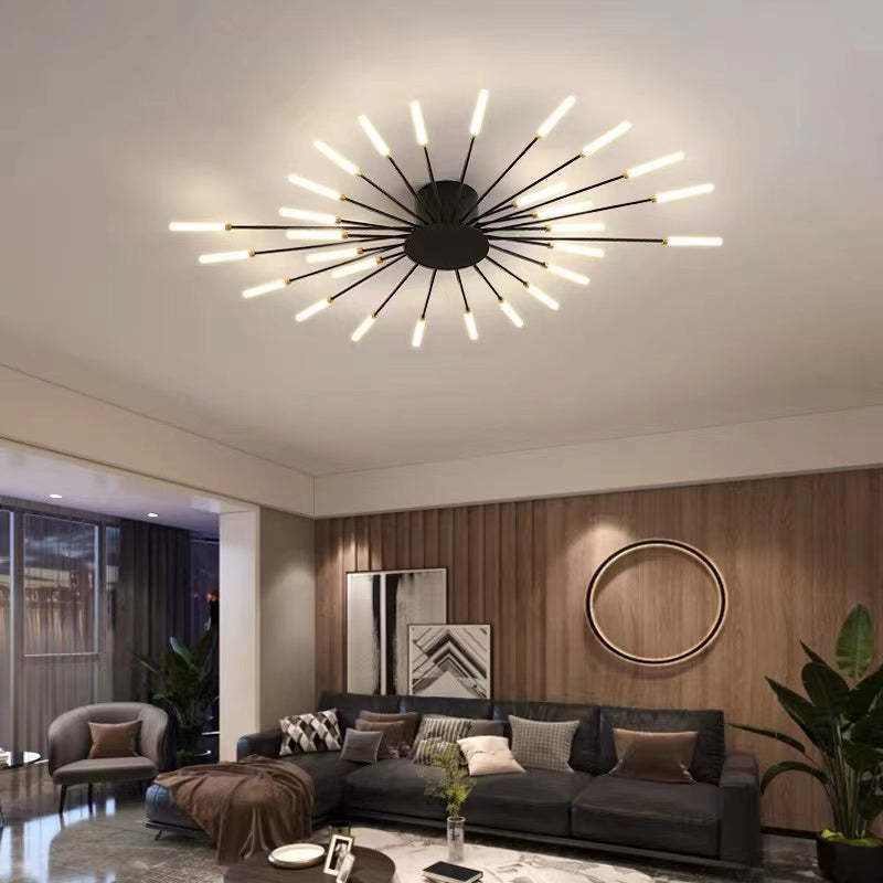 Kovon Flush-Mount Ceiling Light Fireworks, Black/Gold-Neutral Decor