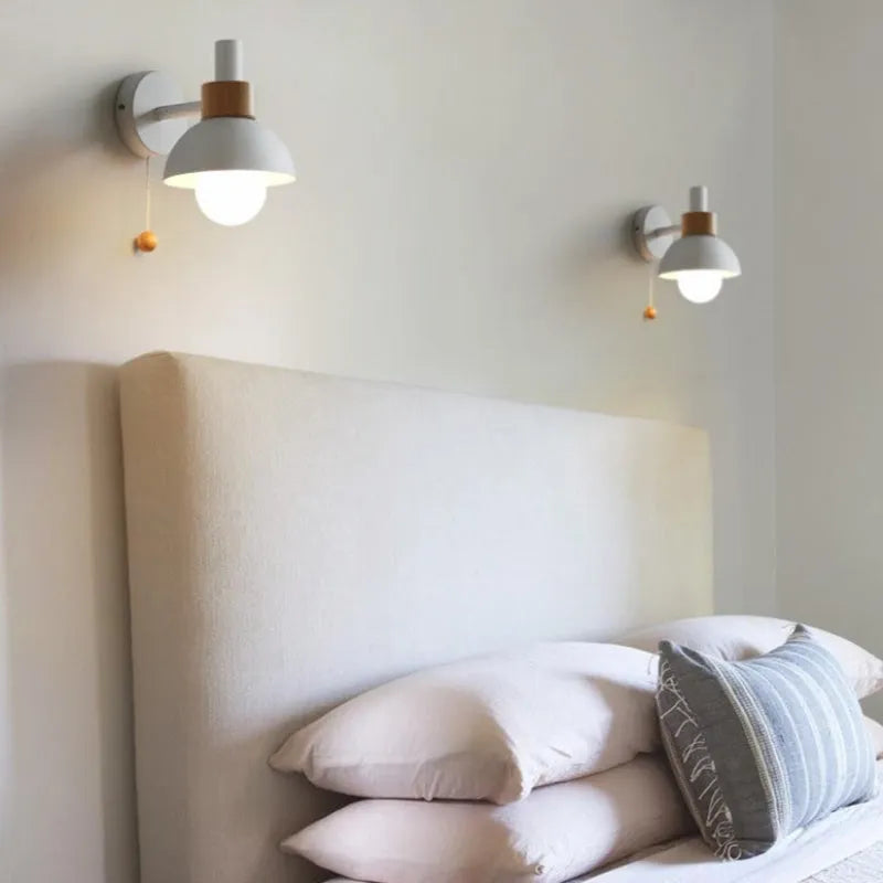 Pilinaka Modern LED Wall Lamp Metal Glass Bedroom White/Yellow/Pink/Green
