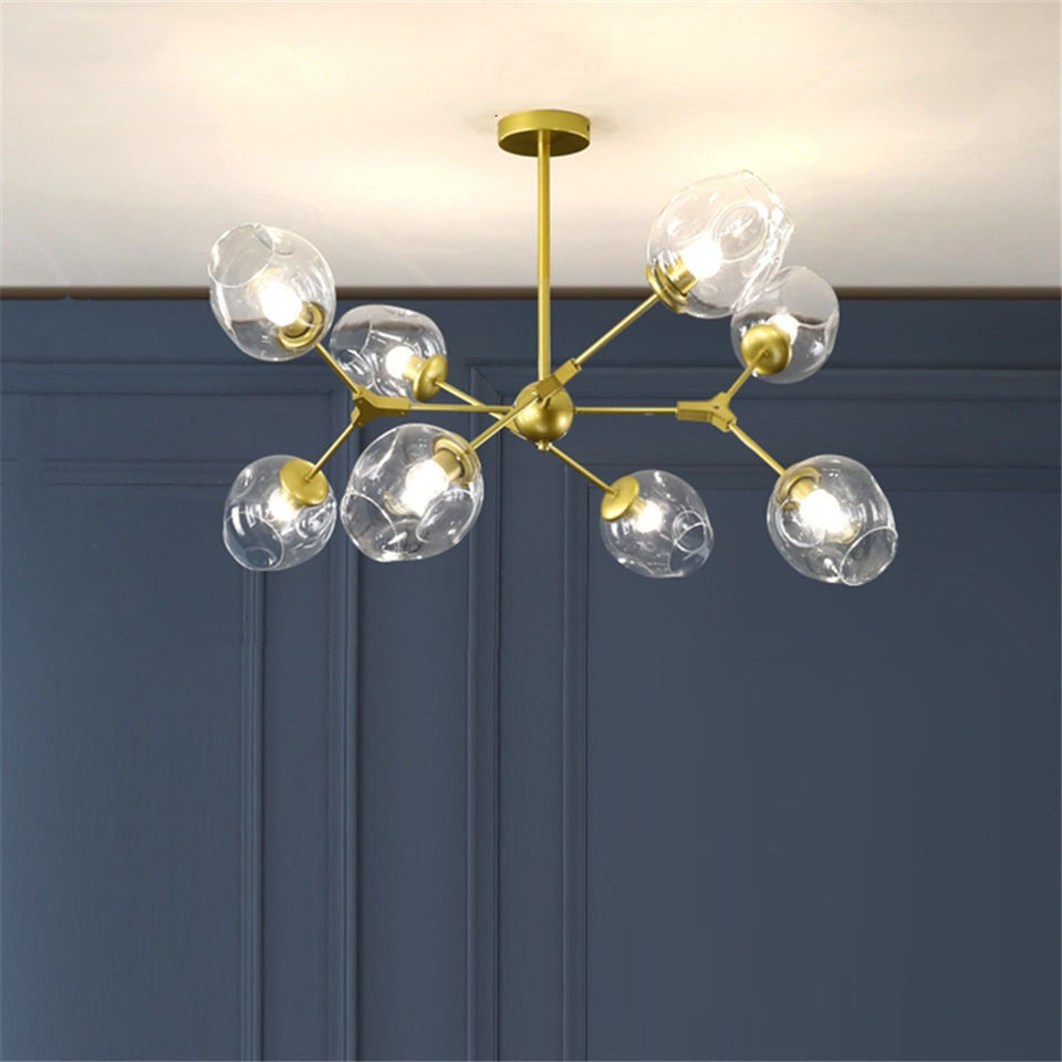 Pobibem Modern Bubble Metal Pendant Light, Black/Gold