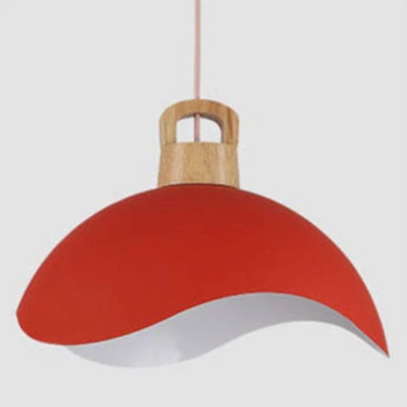Hobokik Colorful Shade Single Pendant Lights, Wood & Metal