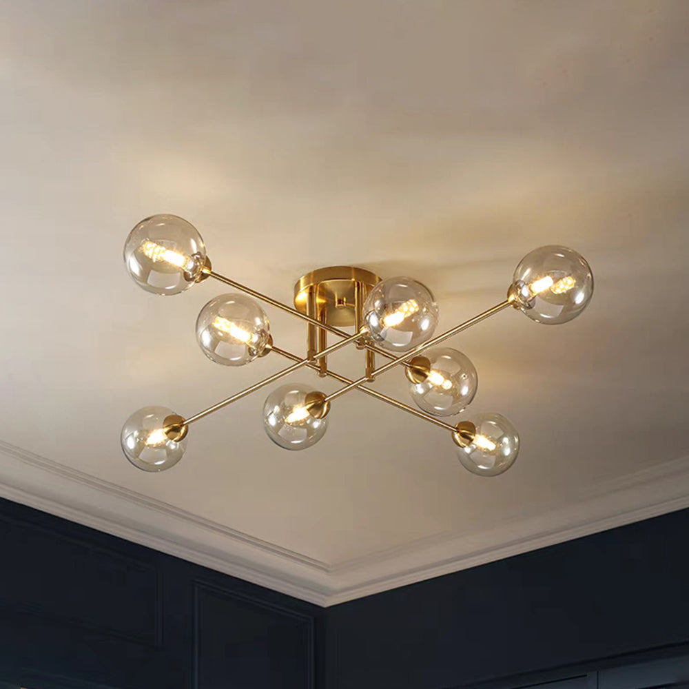 Zovokil Industrial Glass Globe Chandelier LED, 6 Style