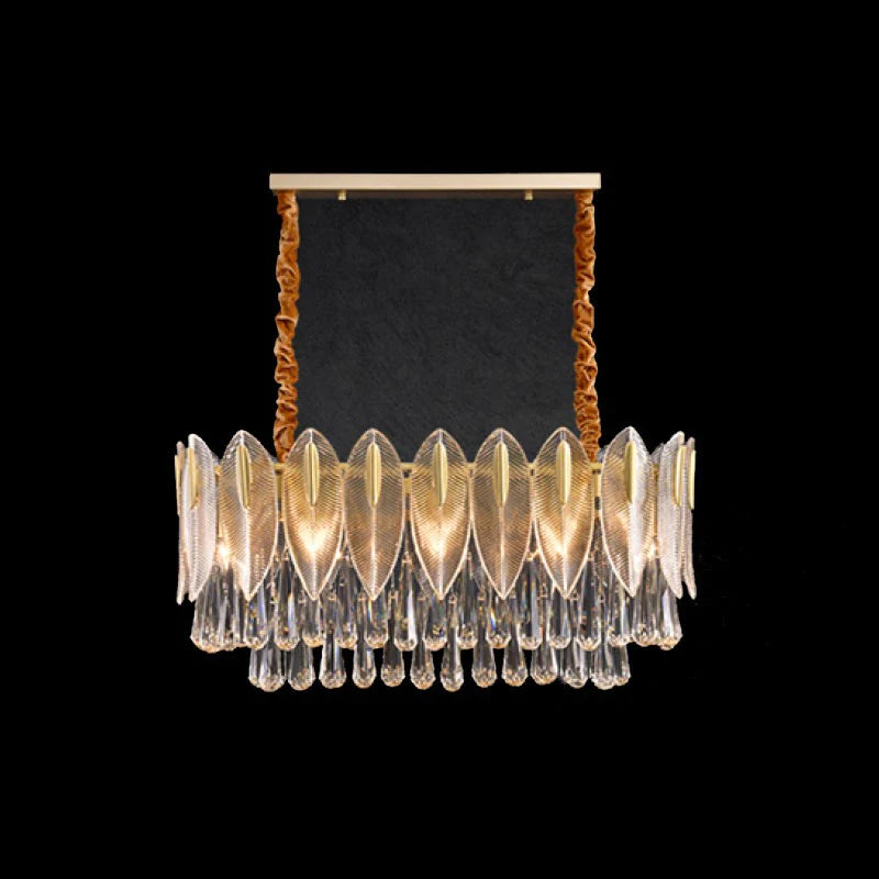 Jusaras Luxury Feather Crystal Chandelier, Living Room