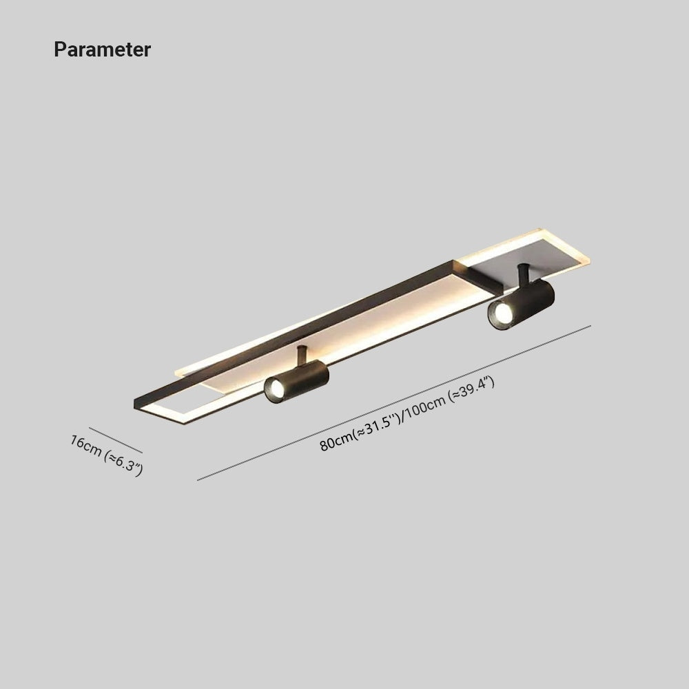 Bogurok Modern Geometric Ceiling Light with Spotlight, Black&White