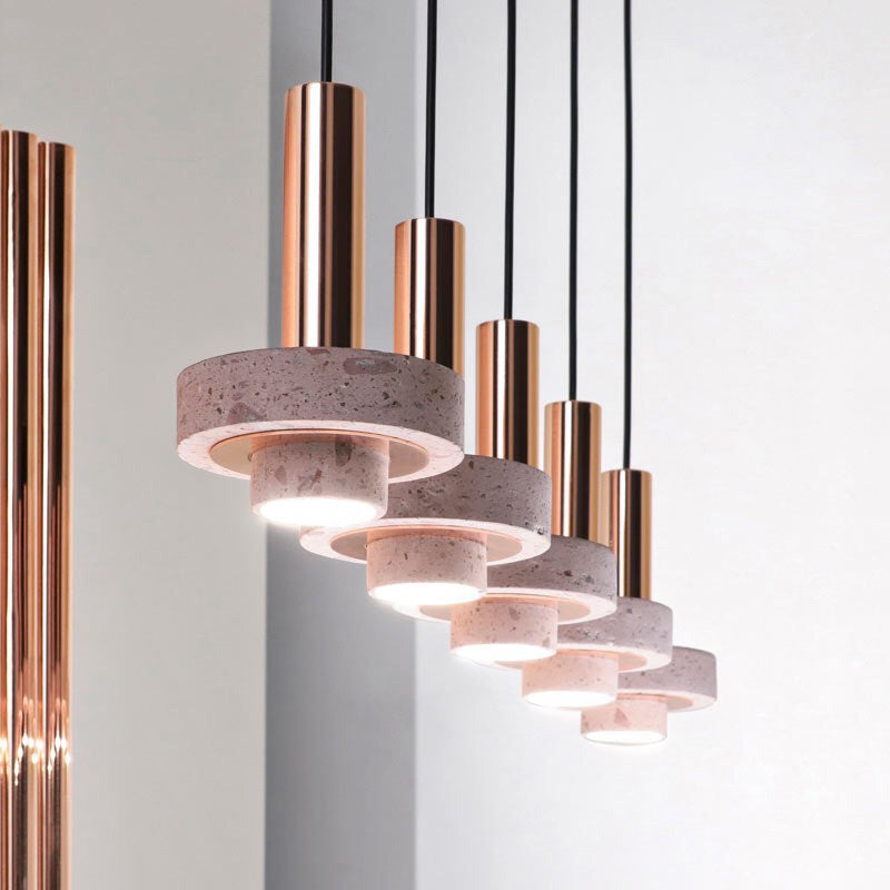 Fasekom Modern LED Art Deco Colorful Pendant Light, Terrazzo