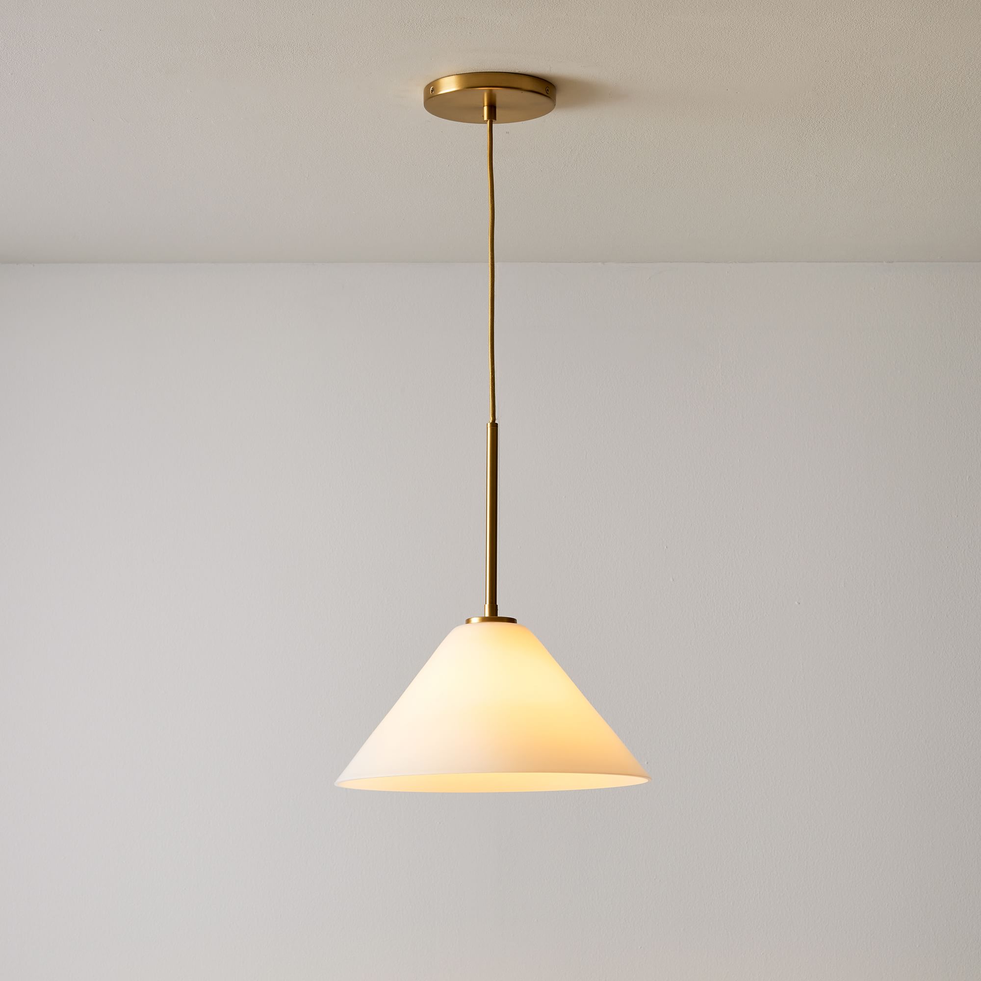 Cone Milk Clear Glass Cone Pendant Light for Kitchen