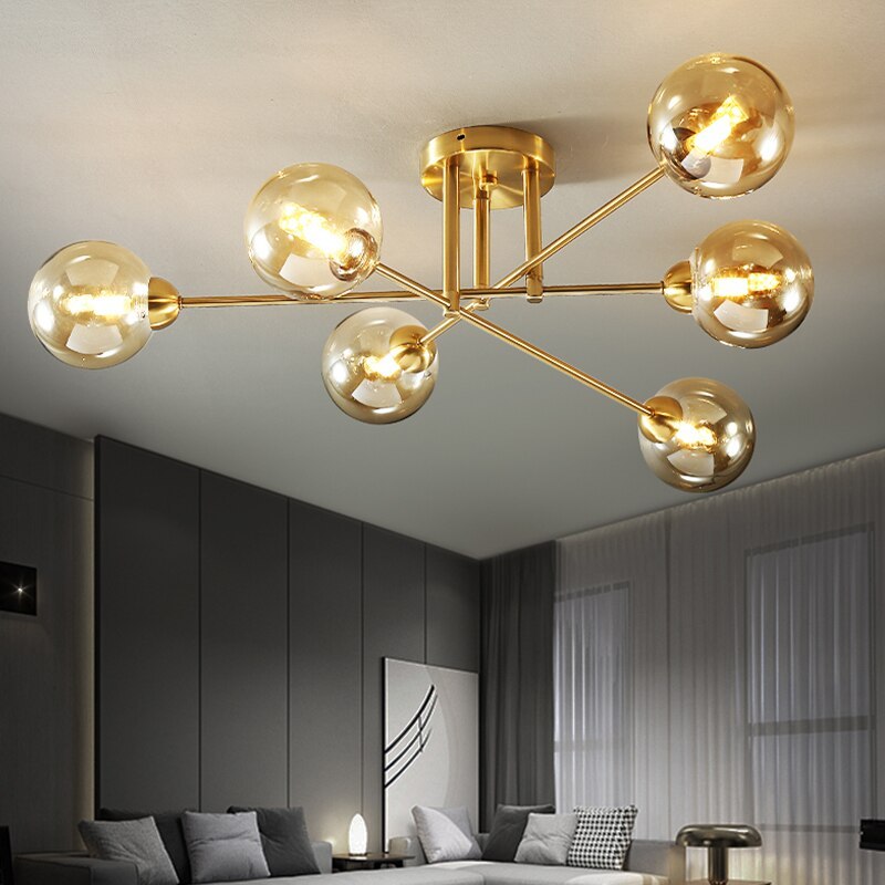 Zovokil Industrial Glass Globe Chandelier LED, 6 Style
