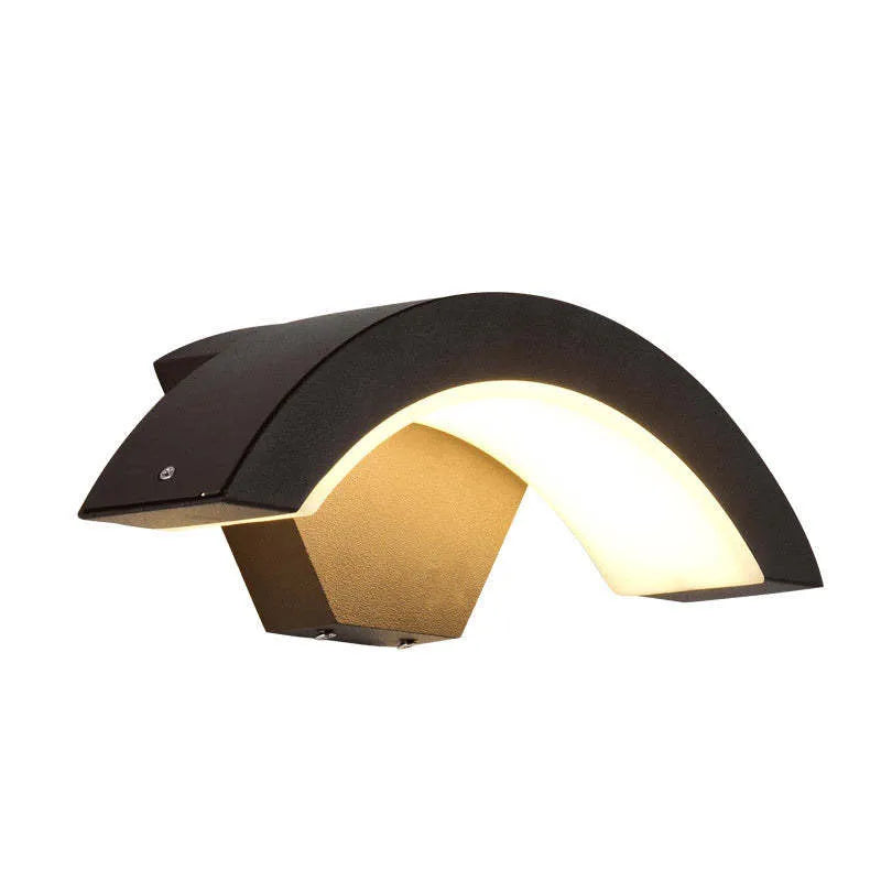 Alvyn Wall Lamp Nordic Arc Waterproof LED Outdoor Black-Neutral Decor