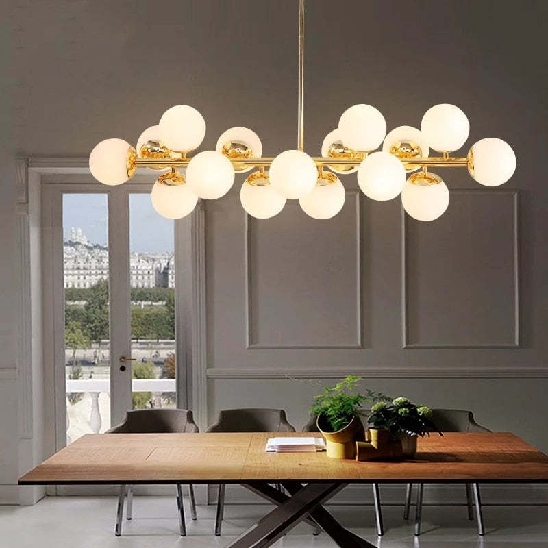 Cogamom Bass Glass Bubble Golden Chandelier